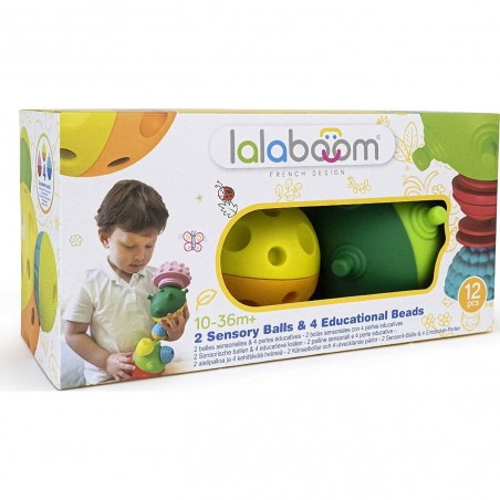 Balle sensorielle bébé et perles Lalaboom