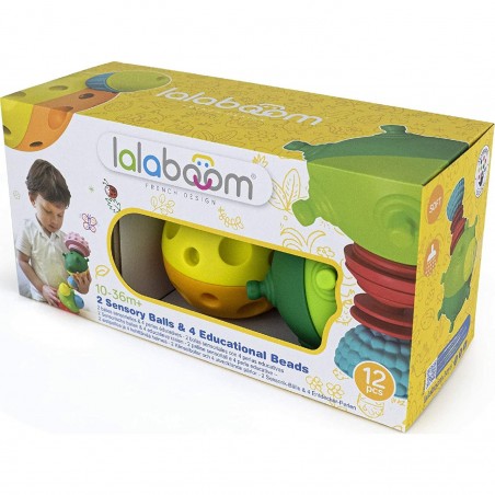 Balle sensorielle bébé et perles Lalaboom