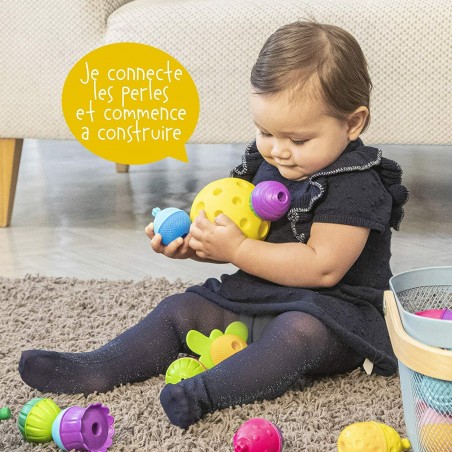 Balle sensorielle bébé et perles Lalaboom