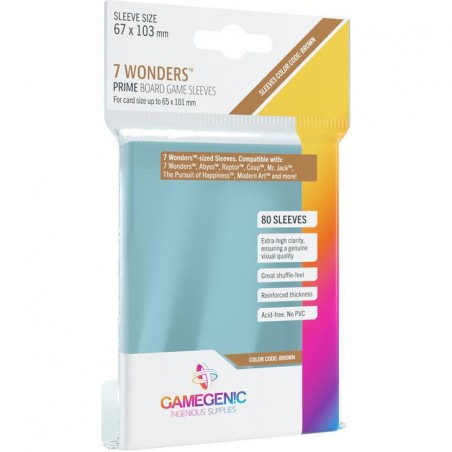 Prime - 7 Wonders - Sleeves - 67 x 103 mm - Accessoires - Gamegenic
