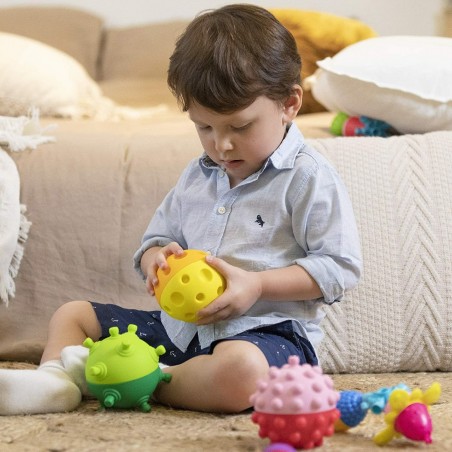 Balle sensorielle bébé et perles Lalaboom
