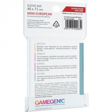 : 50 Prime Sleeves 46x71 Mini Européen - Accessoires - Gamegenic
