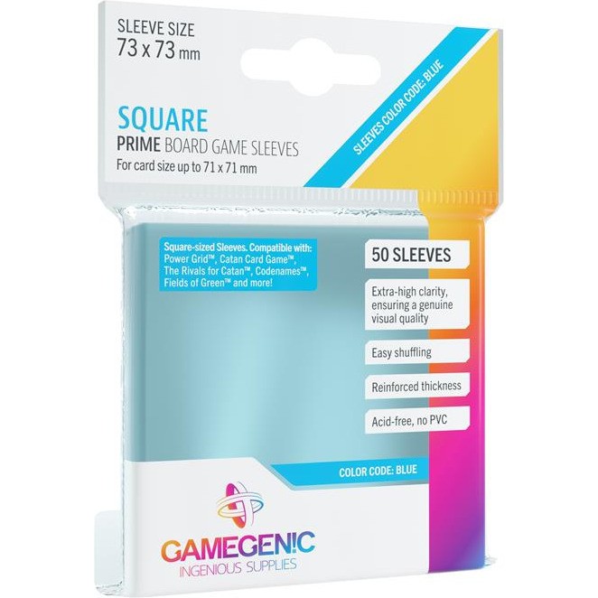 Gamegenic 73x73mm Lot de 50 protègecartes Prime Carrés