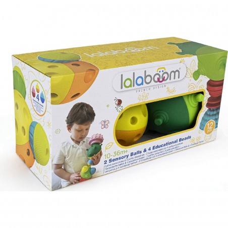 Balle sensorielle bébé et perles Lalaboom