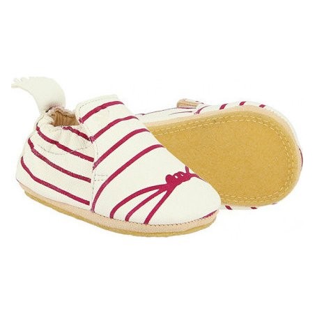 Blublu Marin Fushia - Chaussons semelle souple Enfant fille