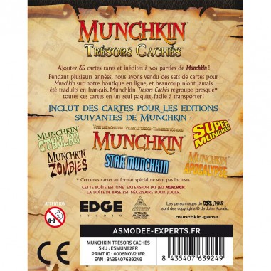 Trésors Cachés - Extension Munchkin - Jeu de CartesEsprit Jeu - Edge