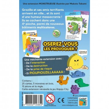 Happy City : Grozilla - Extension - Jeux de société - Cocktail Games