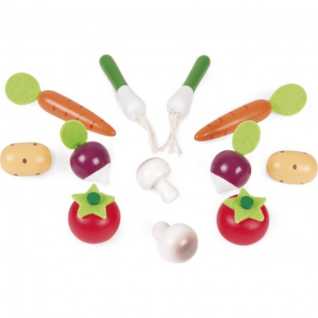 Cagette de 12 légumes en bois colorés Janod
