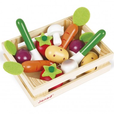 Cagette de 12 légumes en bois colorés Janod