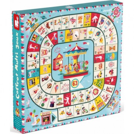 Coffret Jeu de l'oie, Petit Chevaux, Dames Carrousel - Janod