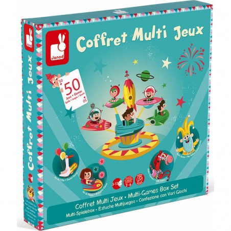 Coffret Jeu de l'oie, Petit Chevaux, Dames Carrousel - Janod