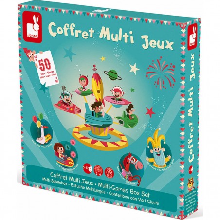 Coffret Jeu de l'oie, Petit Chevaux, Dames Carrousel - Janod
