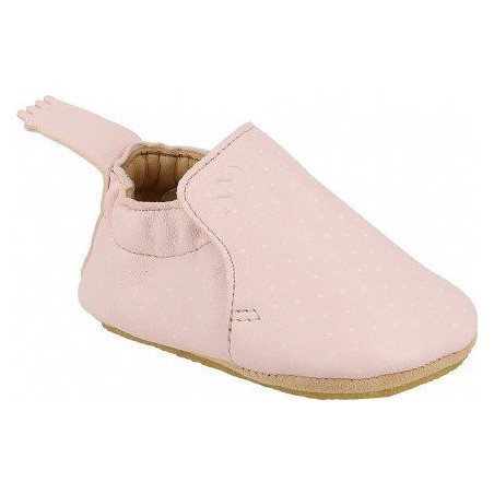 Blublu Print Rose Pale Plumetis Blanc - Chaussons semelle souple Filles