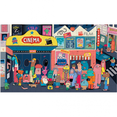 Puzzle 200 pièces tous au cinoche Les Schmouks - Moulin Roty
