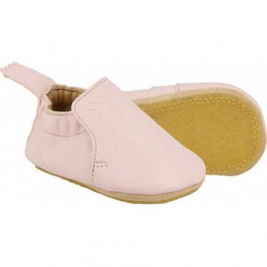 Blublu Print Rose Pale Plumetis Blanc - Chaussons semelle souple Filles - Easy Peasy Blublu Print Rose Pale Plumetis Blanc - Chaussons semelle souple Filles - Easy Peasy
