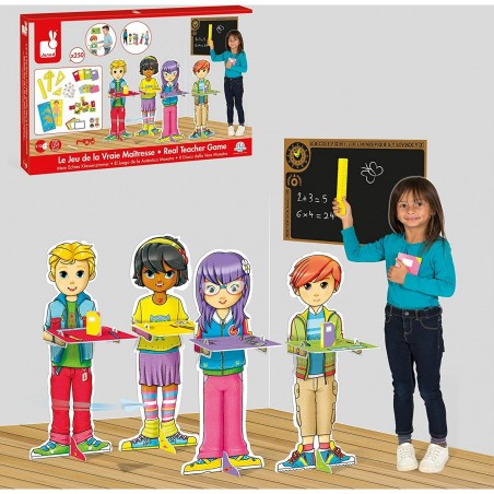 Jeu d'imitation maitresse d'école et cantine Janod