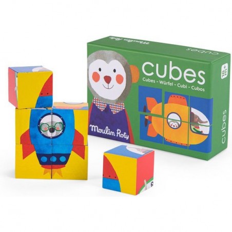 Puzzle 6 cubes Les Popipop - Moulin Roty