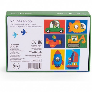 Puzzle 6 cubes Les Popipop - Moulin Roty