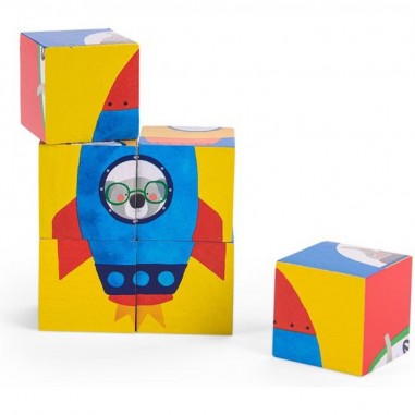 Puzzle 6 cubes Les Popipop - Moulin Roty