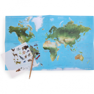 Mappemonde avec décalcomanies Tout autour du monde - Moulin Roty