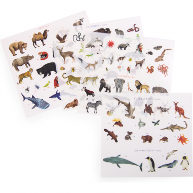 Mappemonde avec décalcomanies Tout autour du monde - Moulin Roty