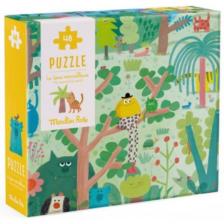 Puzzle 48 pièces la terre merveilleuse Les Schmouks - Moulin Roty