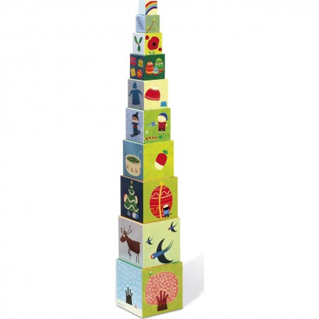 Cube d'activité, Pyramide de cube pour bébé Janod