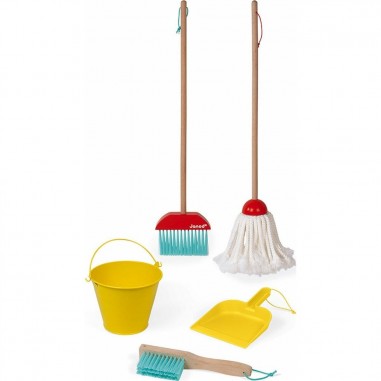 6 pièces ensemble de nettoyage ménage jouets pelle balai cintre pour  tout-petits enfant 