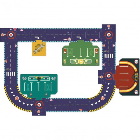 Crazy Motors - Circuit de ville - puzzle géant - Djeco
