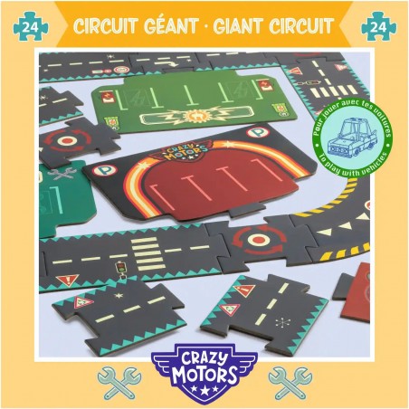 Crazy Motors - Circuit de ville - puzzle géant - Djeco