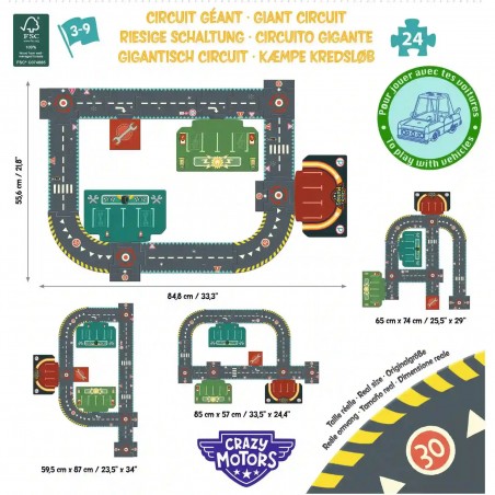 Crazy Motors - Circuit de ville - puzzle géant - Djeco