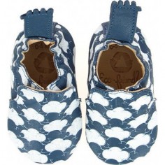 Blumoo Cloud Denim Blanc - Chaussons semelle souple Filles 2