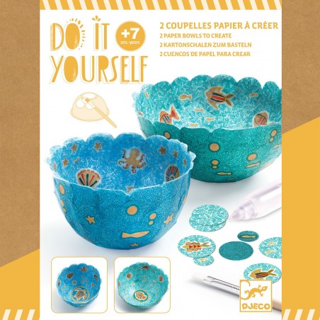 2 coupelles papier à créer Dans la mer - Do it Yourself - Djeco