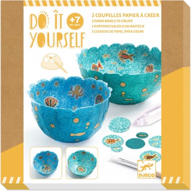 2 coupelles papier à créer Dans la mer - Do it Yourself - Djeco
