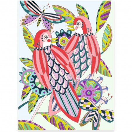Colouring Gallery : Oiseaux - Un jeu - Djeco