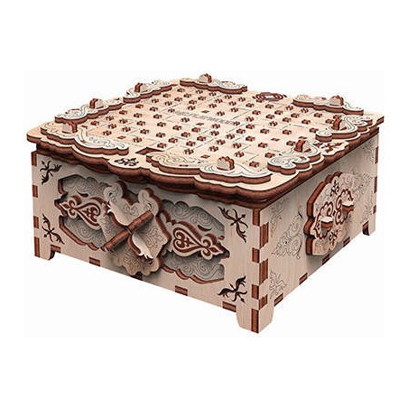 Boite à secret Fantaisie Florale - maquette 3D en bois - Mr Playwood