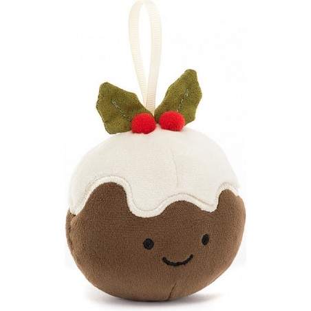 Peluche Mini Gâteau Pudding de Noël à suspendre Festive Folly - Jellycat