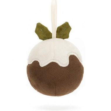 Peluche Mini Gâteau Pudding de Noël à suspendre Festive Folly - Jellycat