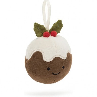 Peluche Mini Gâteau Pudding de Noël à suspendre Festive Folly - Jellycat