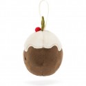 Peluche Mini Gâteau Pudding de Noël à suspendre Festive Folly - Jellycat