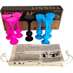 Tossit : Rose - Bleu Clair - Jeu de fléchettes à ventouse - Gigamic 2