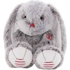 Peluche lapin gris prestige 38cm - Rouge - Kaloo