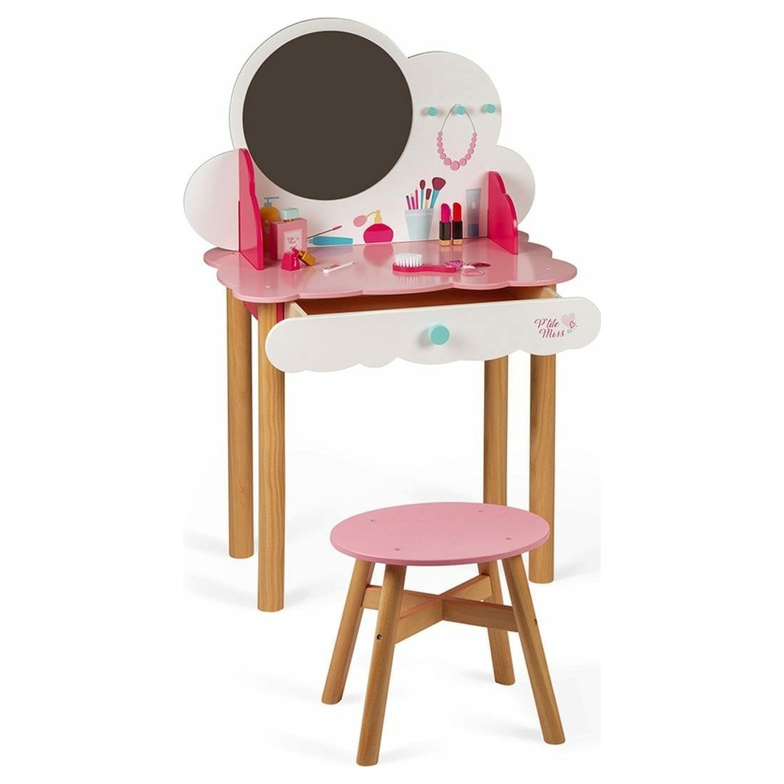 Coiffeuse cannage + accessoires en bois FSC® rose - Une adorable petite  coiffeuse et ses nombreux accessoires pour jouer à s…