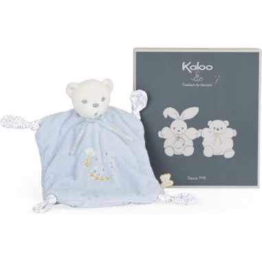 Doudou ours bleu - Doudou brodé ourson - Kaloo
