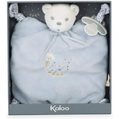 Doudou ours bleu - Doudou brodé ourson - Kaloo