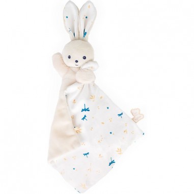 Carré douceur : doudou lapin blanc délicat - Kaloo