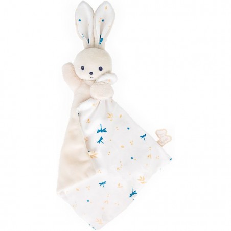 Carré douceur : doudou lapin blanc délicat - Kaloo