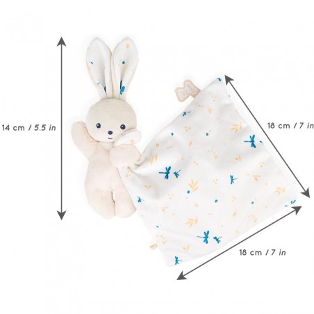 Carré douceur : doudou lapin blanc délicat - Kaloo