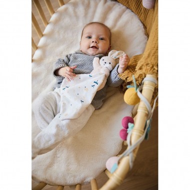 Carré douceur : doudou lapin blanc délicat - Kaloo