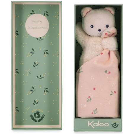 Carré douceur : doudou ours feuilles d'amour - Kaloo
